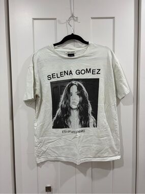 Pull&Bear Selena Gomez Tee - White with Black Label